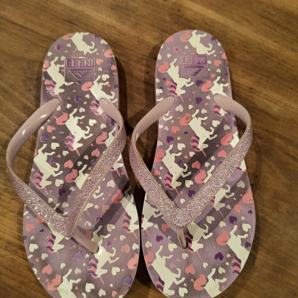 Reef Purple and Pink Kids Flip Flops